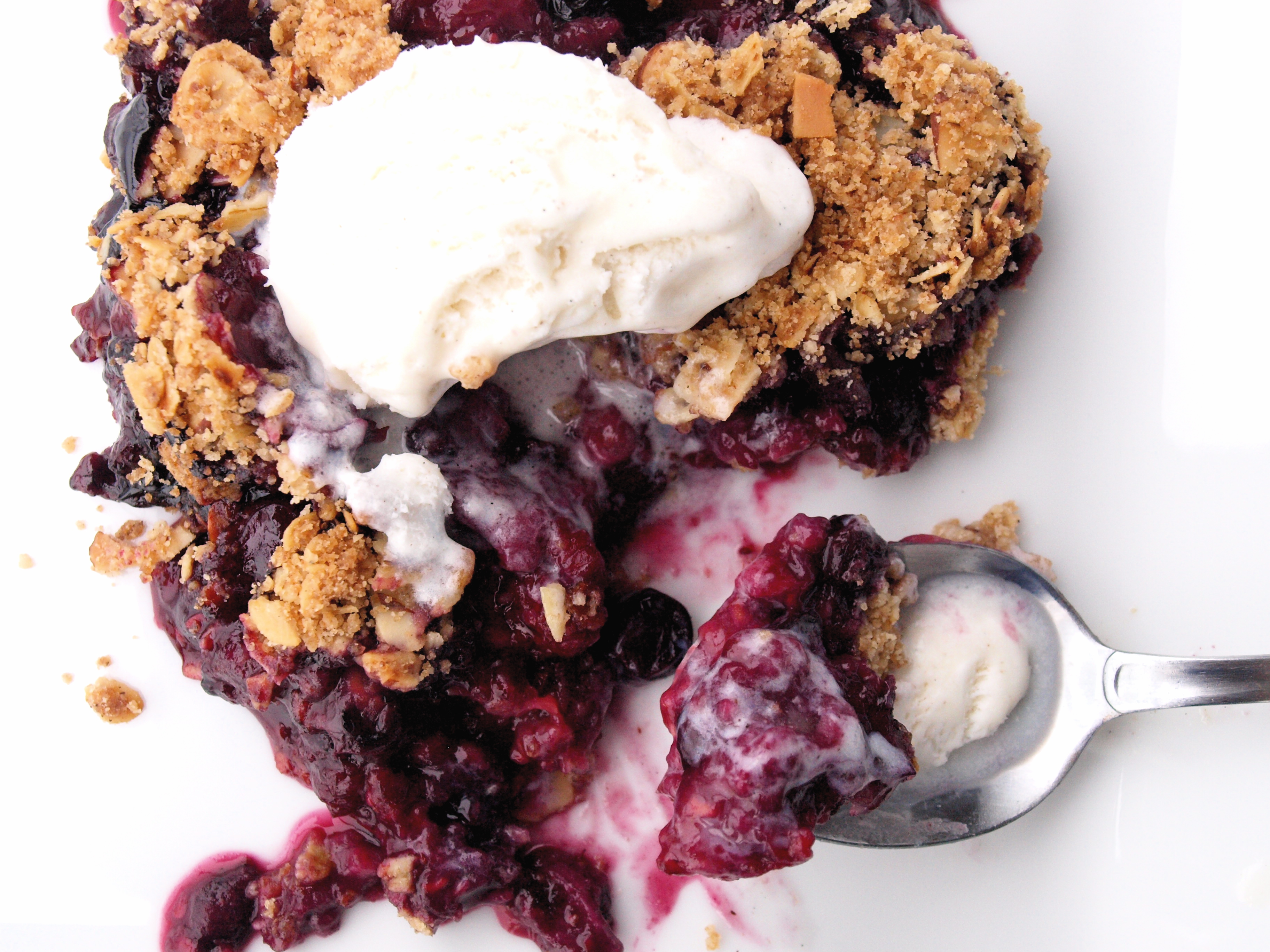 Red White and Blueberry Crisp