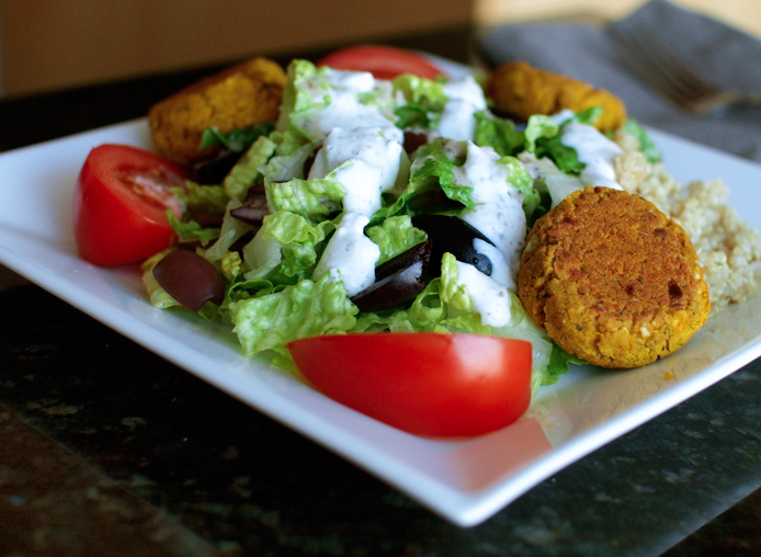 Greek Falafel Salad by Veggie and the Beast