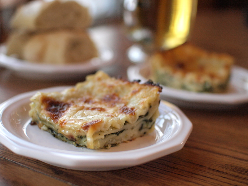 spinach mushroom alfredo lasagna