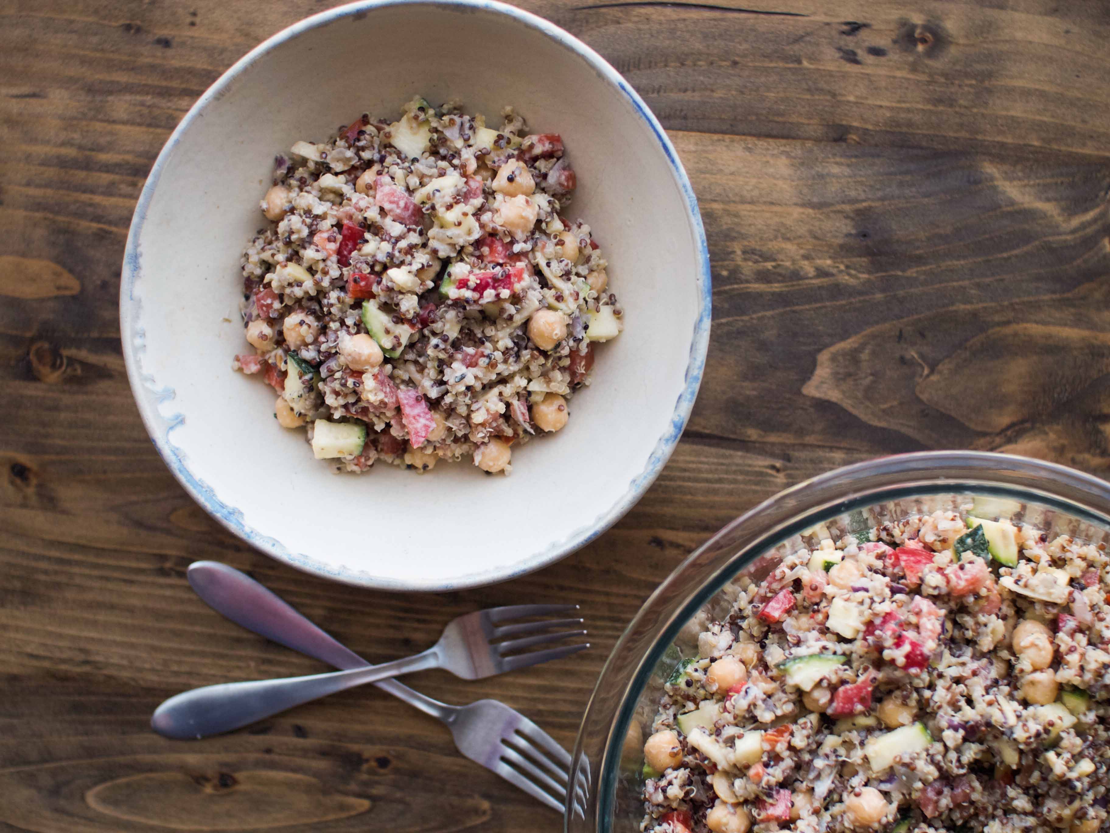 veggie packed quinoa with lemon tahini dressing5