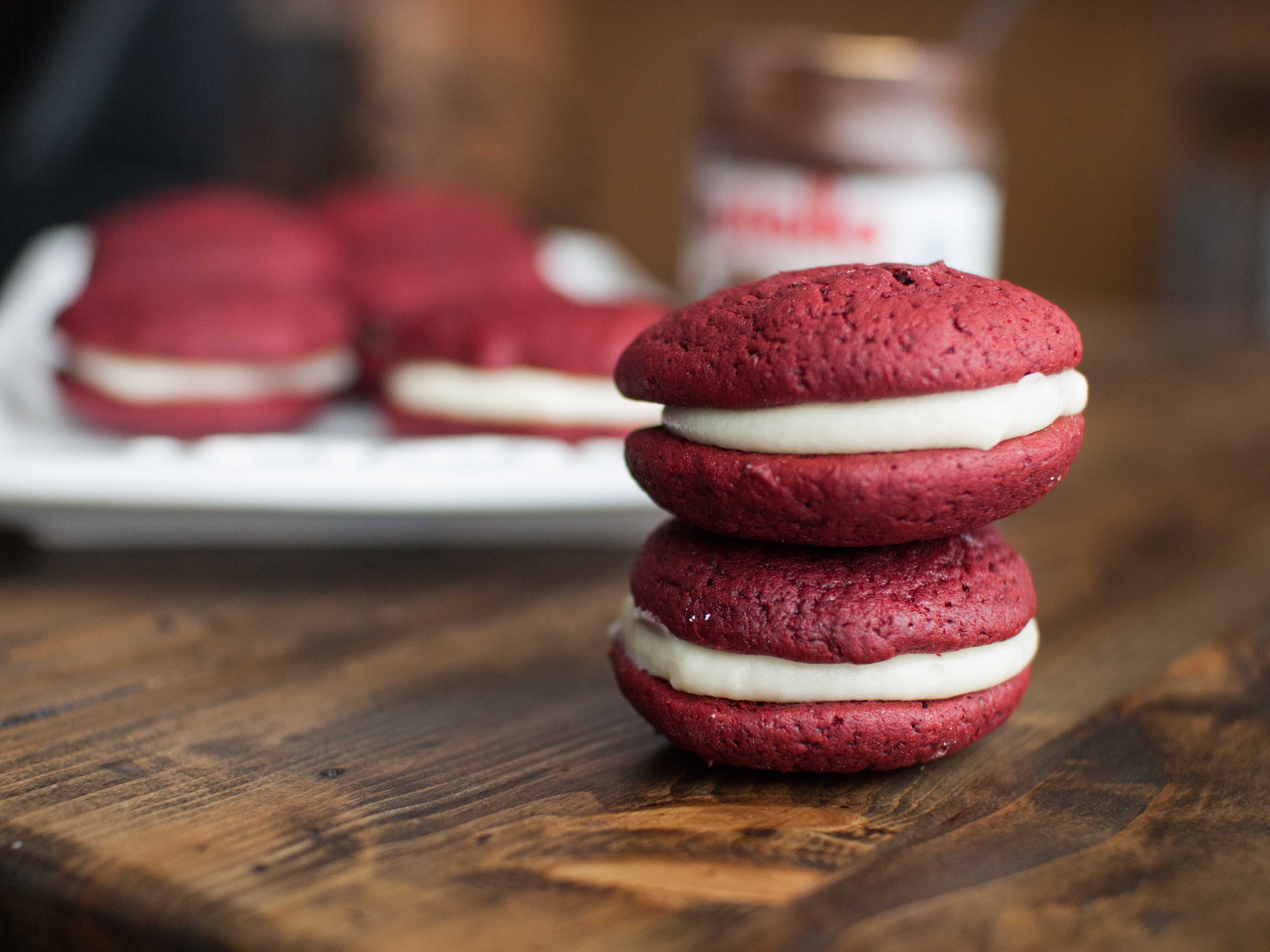 Red Velvet Whoopie Pies With A Hint Of Nutella Veggie And The Beast