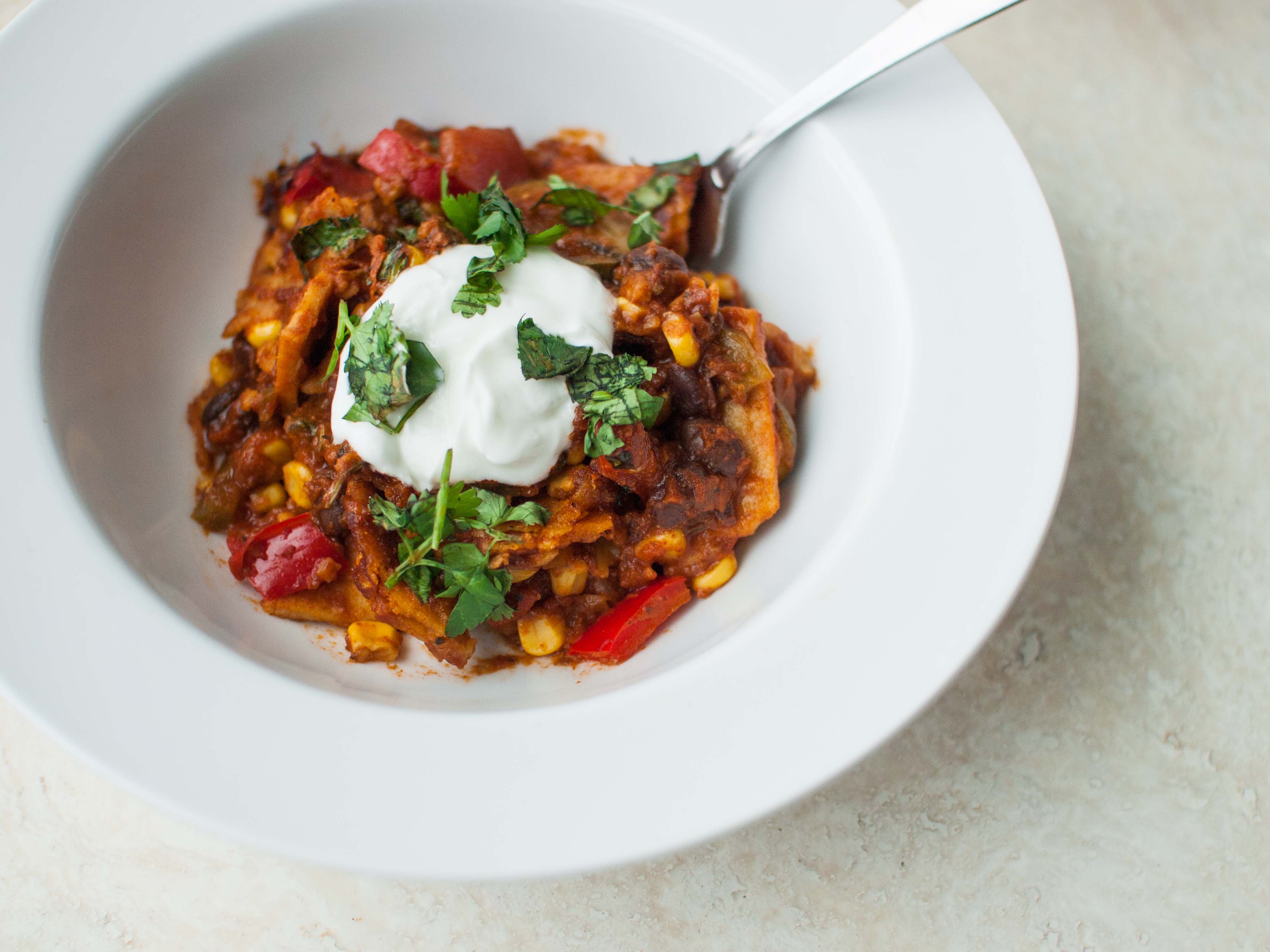 Veggie-Packed Enchilada Skillet from Veggie and the Beast