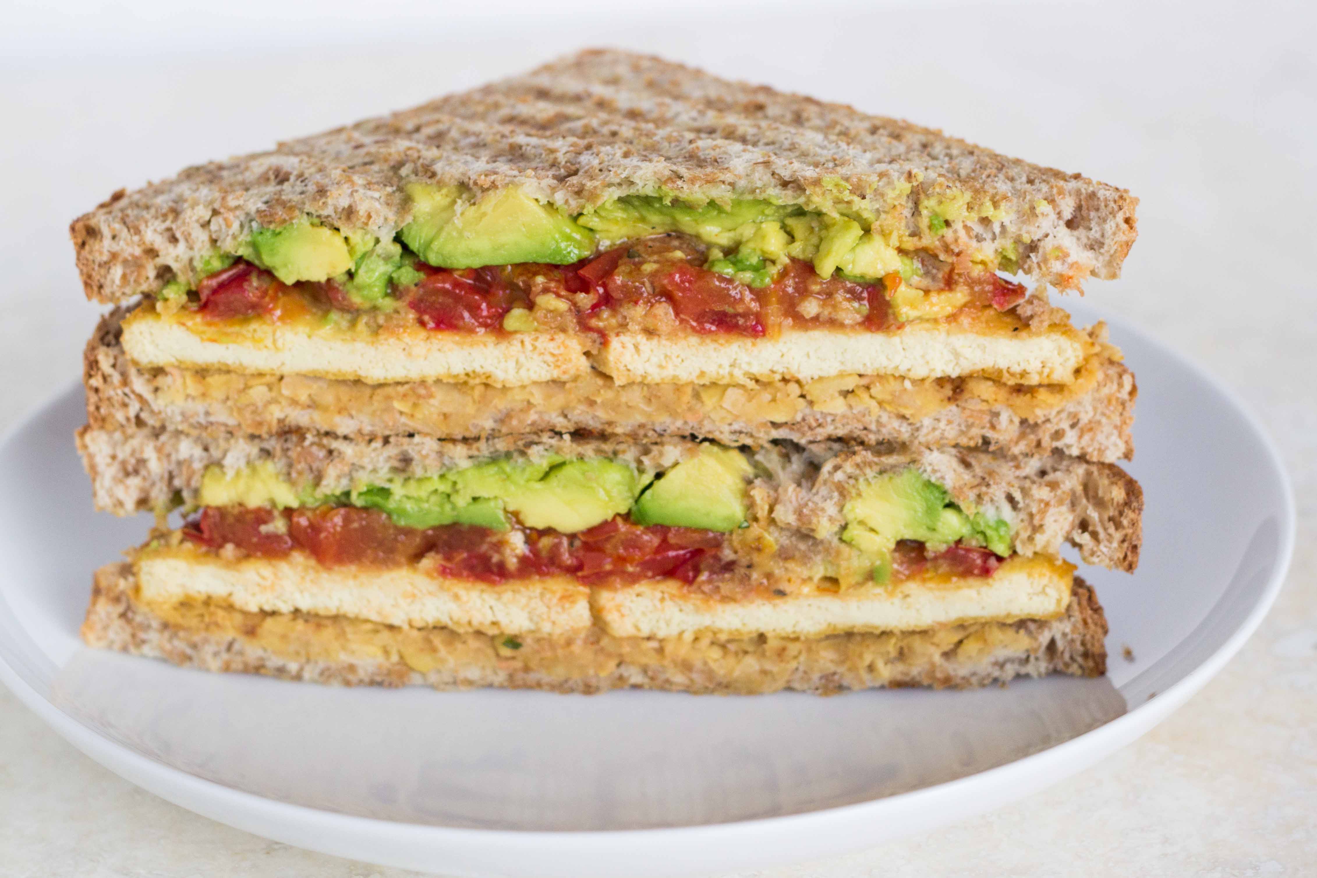 Smashed Chickpea, Roasted Tomato, and Avocado Sandwich | Veggie and the Beast