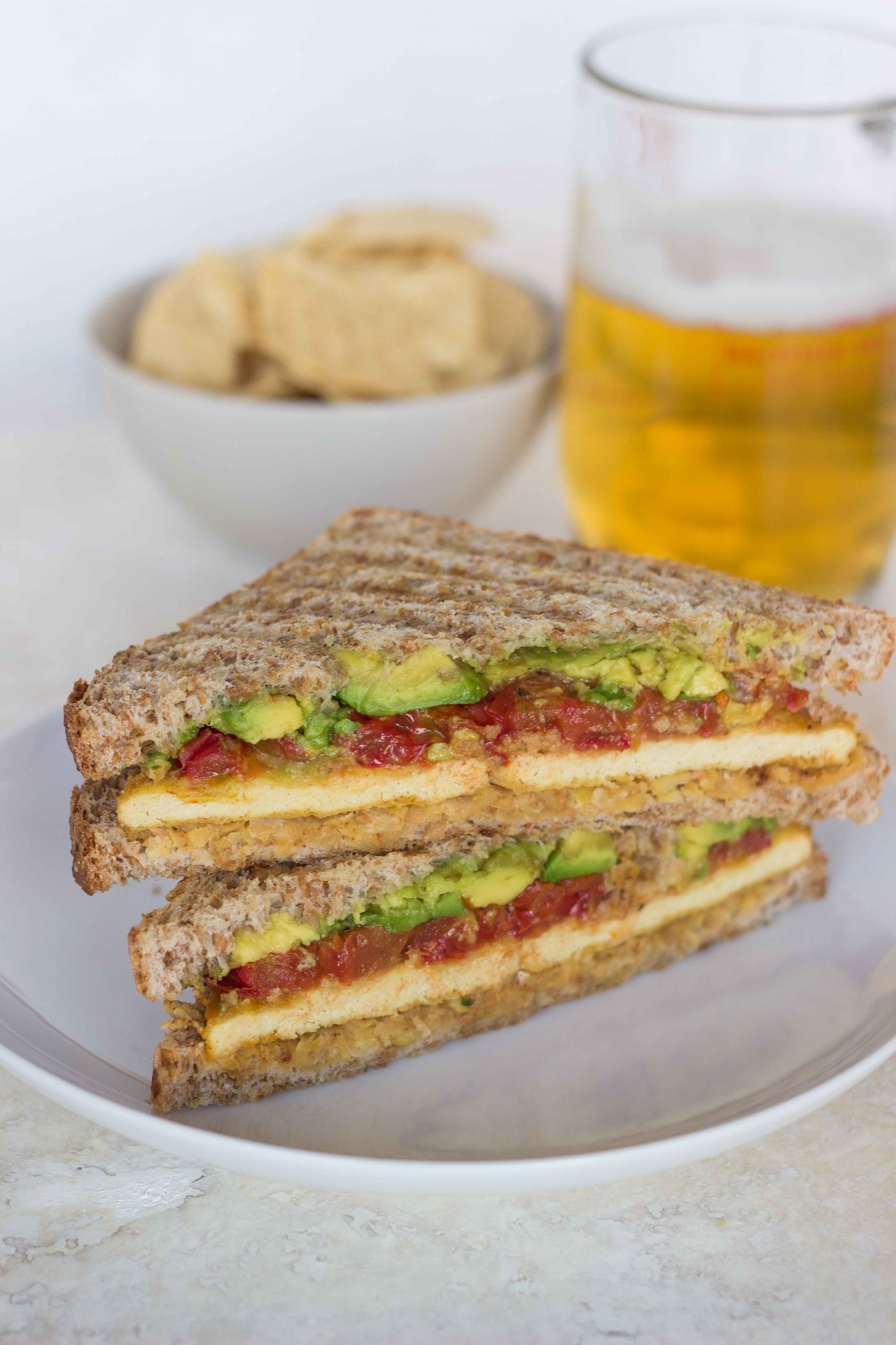 Smashed Chickpea, Roasted Tomato, and Avocado Sandwich | Veggie and the Beast