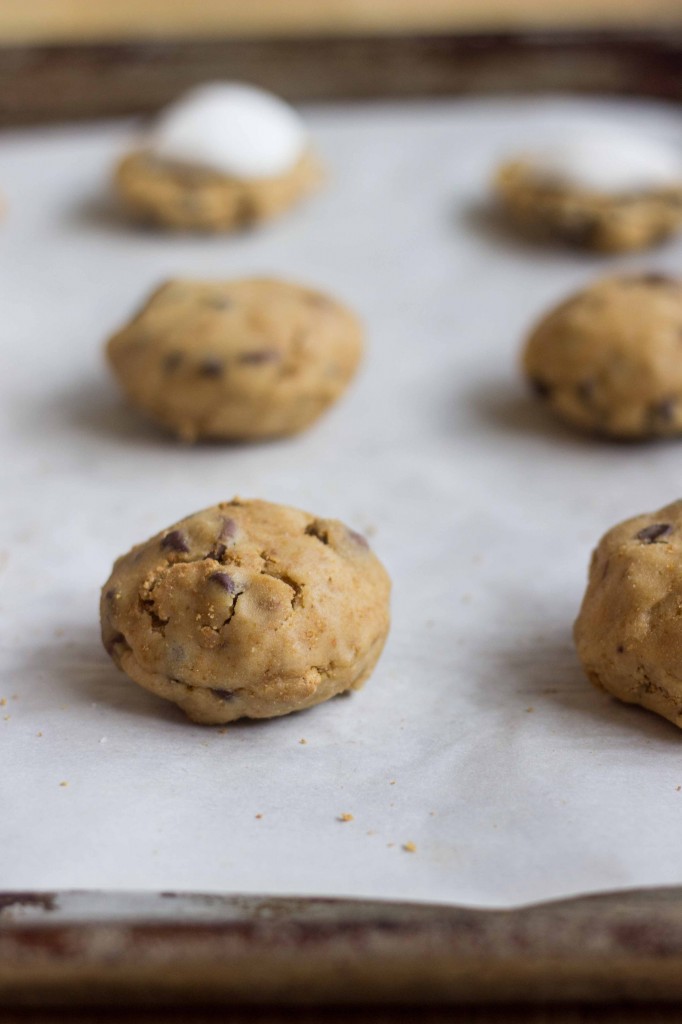 Marshmallow-Stuffed S'mores Cookies | Veggie and the Beast