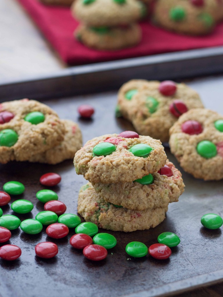 Gluten Free Almond Coconut M&M Cookies | Veggie and the Beast