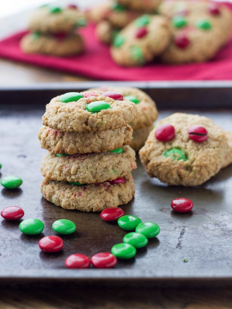 Gluten Free Almond Coconut M&M Cookies | Veggie and the Beast