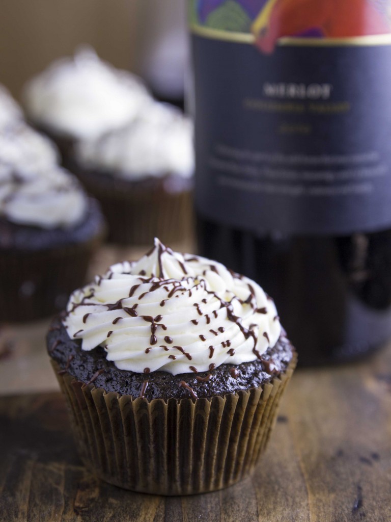 Dark Chocolate Merlot Cupcakes | Veggie and the Beast