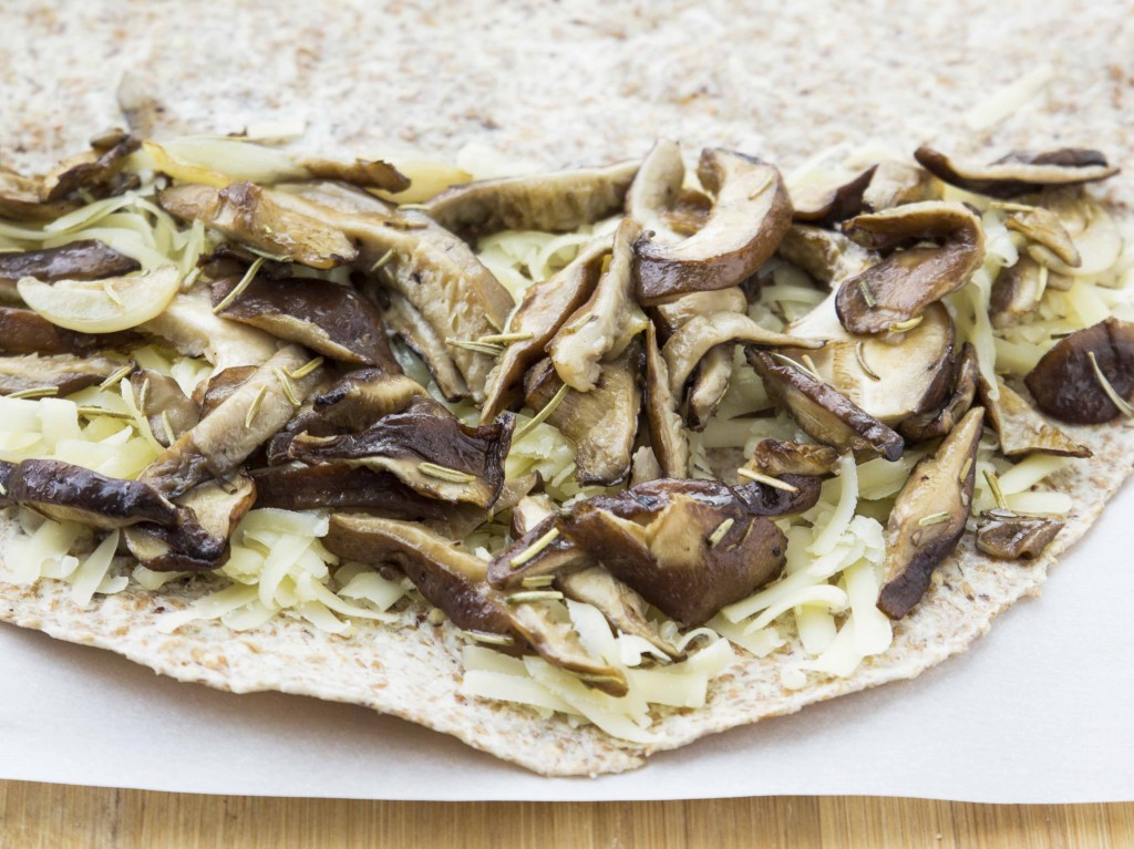 Roasted Mushroom and Caramelized Onion Quesadilla | Veggie and the Beast