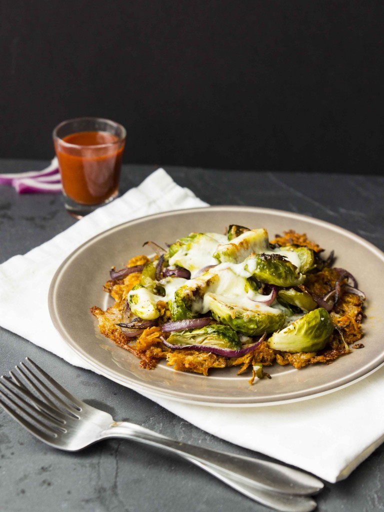 Chili-Spiced Sweet Potato Hash Browns with Roasted Veggies | Veggie and the Beast