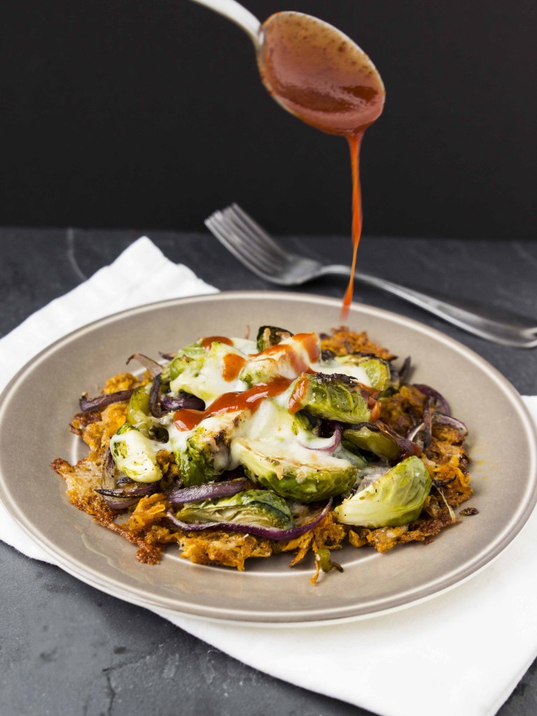 Chili-Spiced Sweet Potato Hash Browns with Roasted Veggies | Veggie and the Beast