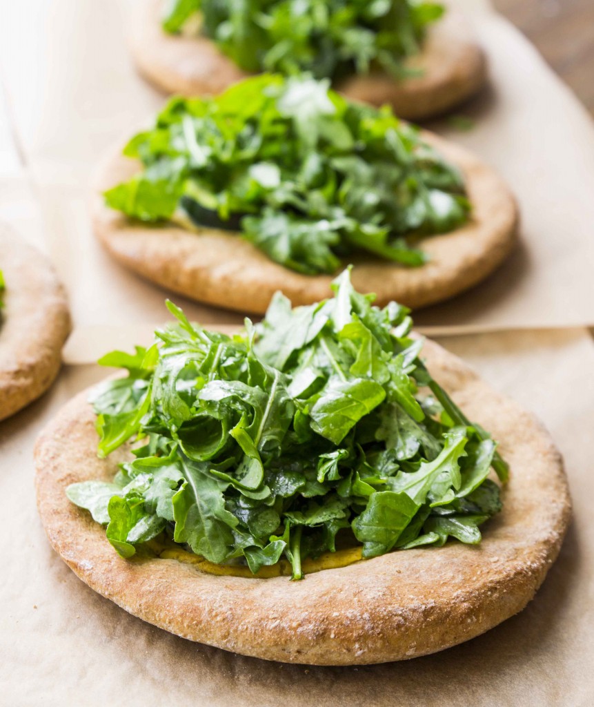 Individual Zucchini & Arugula Pizzas with Cauliflower Cheese Sauce | Veggie and the Beast