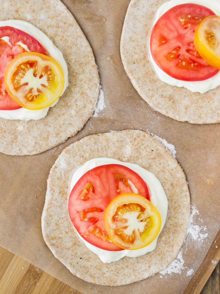 Grilled Tomato and Lemon Mascarpone Galettes | veggieandthebeastfeast.com