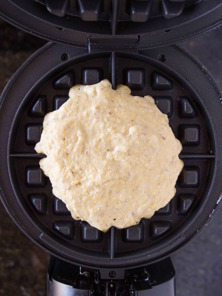 Crispy Whole Grain Honey Cornbread Waffles | veggieandthebeastfeast.com