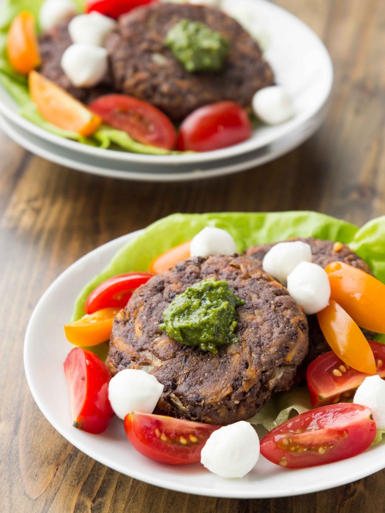 Black Bean and Sweet Potato Fritters with Pistachio Pesto | veggieandthebeastfeast.com