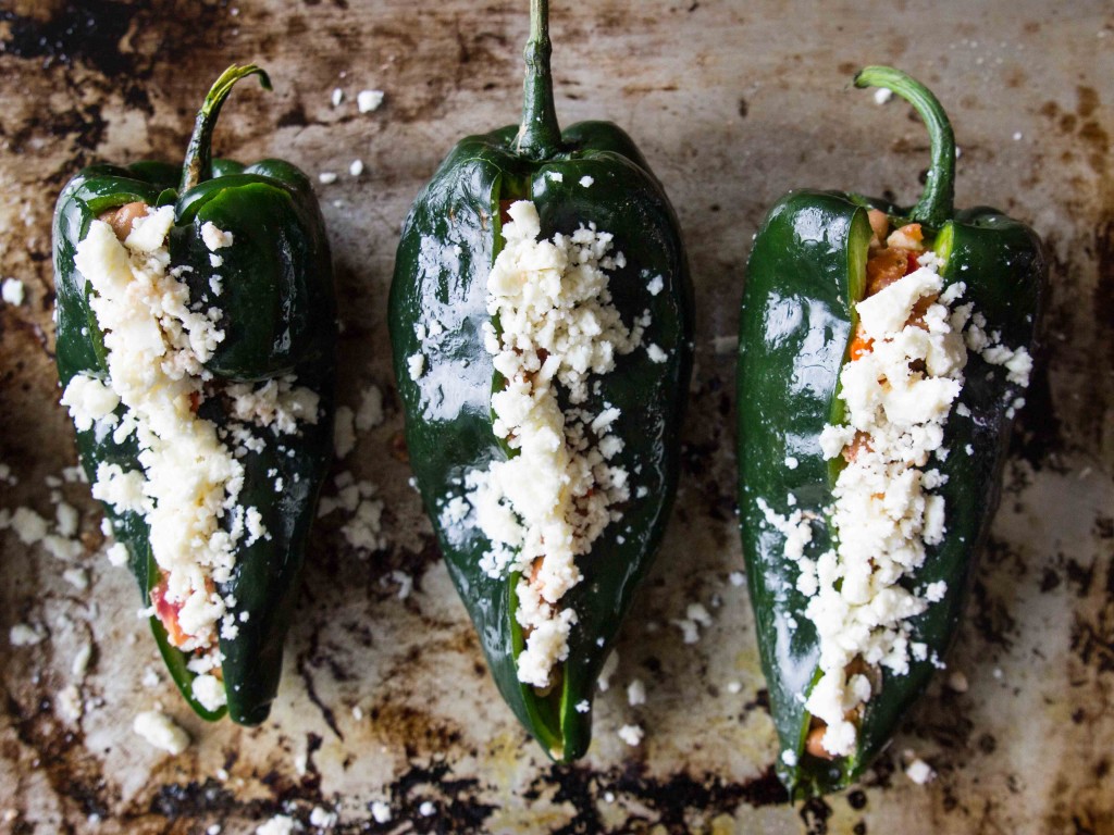 Spicy Salsa and Bean-Stuffed Poblanos | veggieandthebeastfeast.com