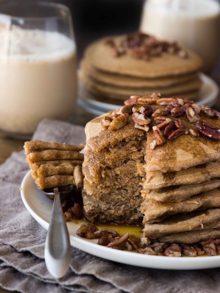 Maple Chai Spice Pancakes | veggieandthebeastfeast.com