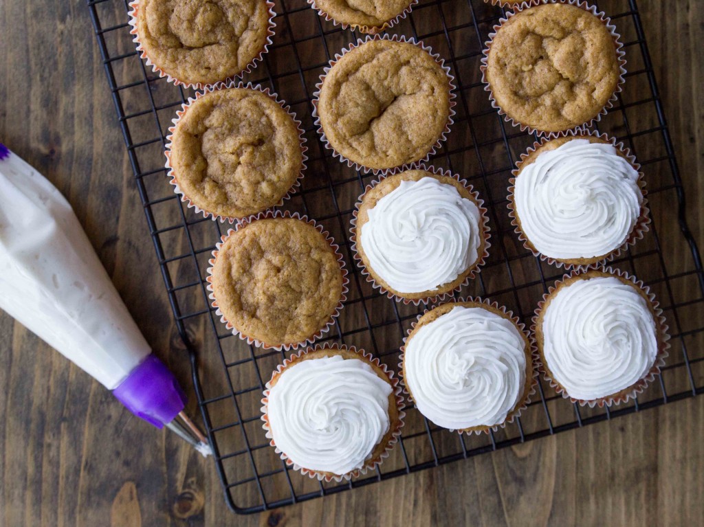 Sweet Potato Cupcakes with Salted Coconut Oil Frosting | veggieandthebeastfeast.com