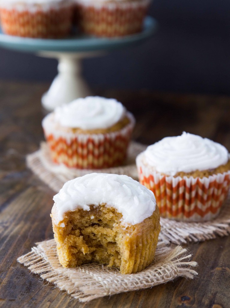 Sweet Potato Cupcakes with Salted Coconut Oil Frosting | veggieandthebeastfeast.com