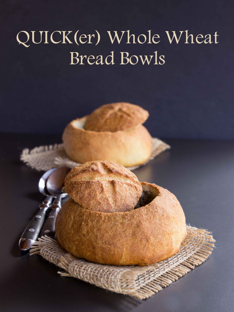 Quick Whole Wheat Bread Bowls | veggieandthebeastfeast.com