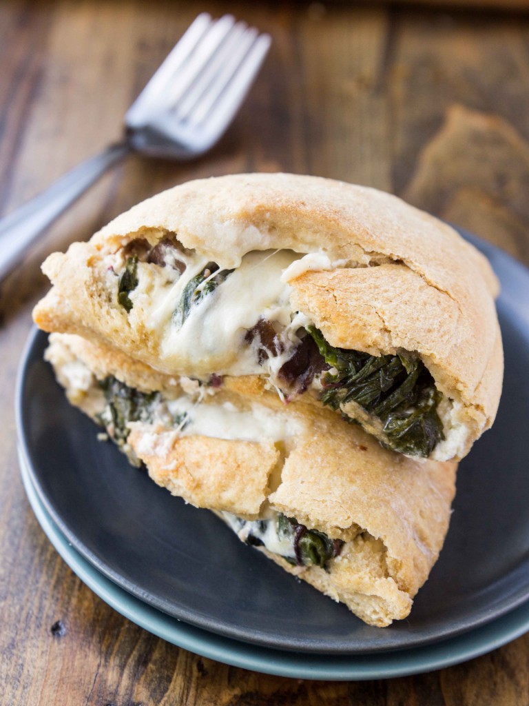 Chard, Mushroom and Burrata Calzones | veggieandthebeastfeast.com