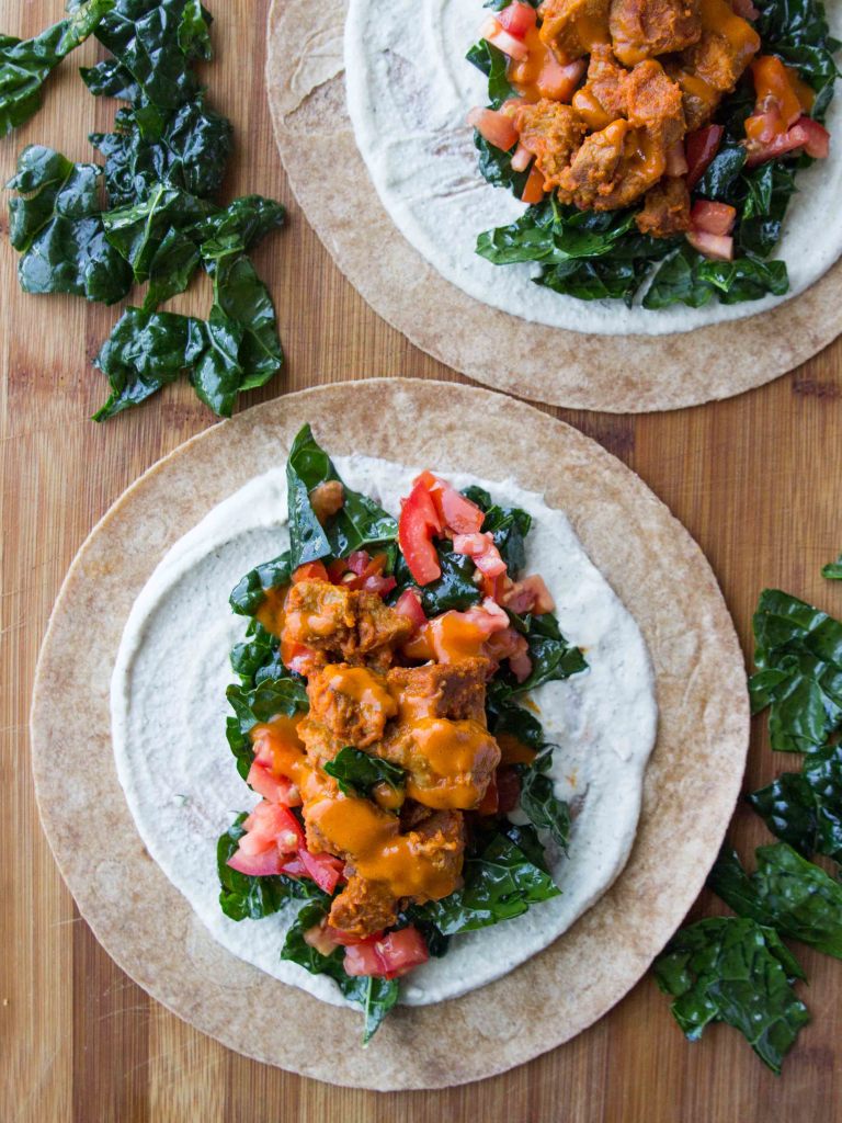 Buffalo [NO] Chicken Wraps #vegan // veggieandthebeastfeast.com #vegan