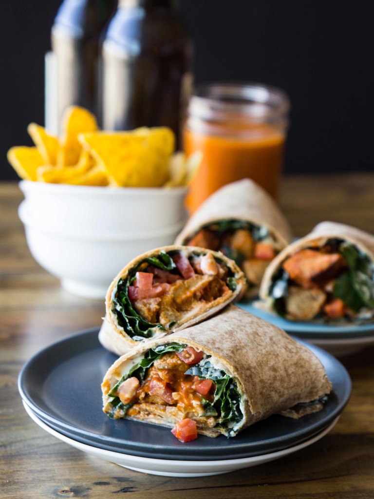 Buffalo [NO] Chicken Wraps #vegan // veggieandthebeastfeast.com