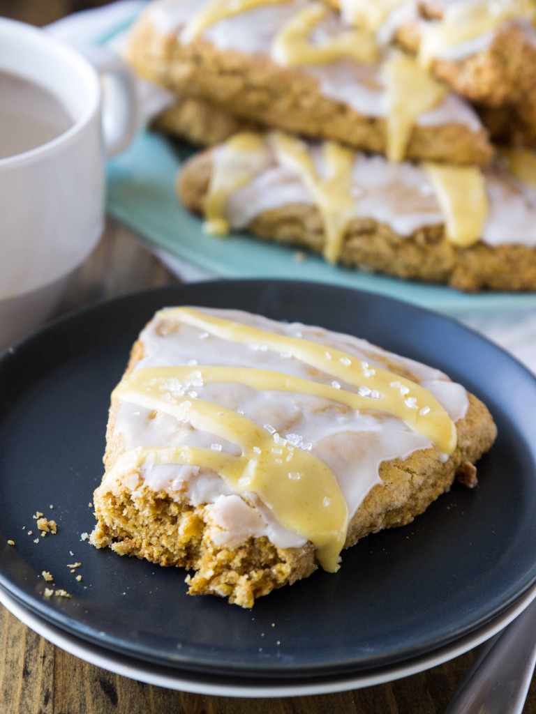 Better-For-You Vegan Copycat Starbucks Pumpkin Scones // veggieandthebeastfeast.com #vegan