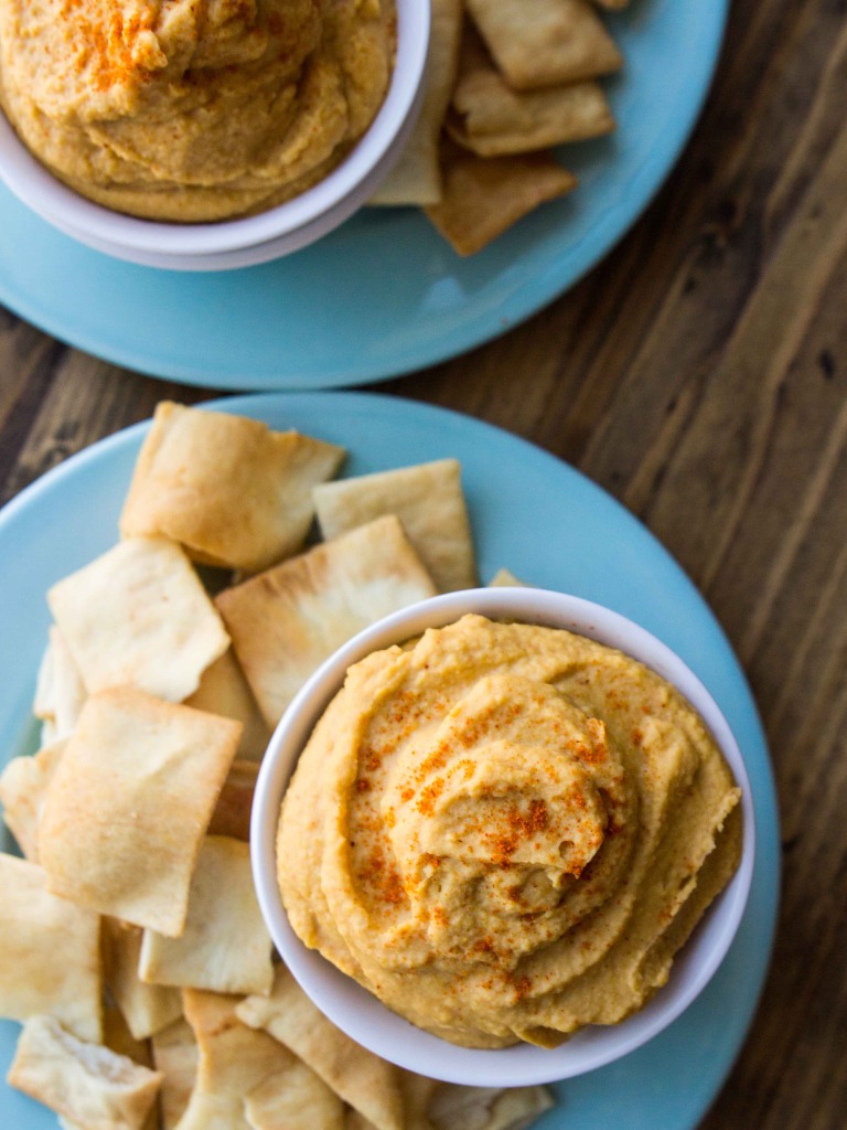 Curried Red Lentil Hummus // veggieandthebeastfeast.com