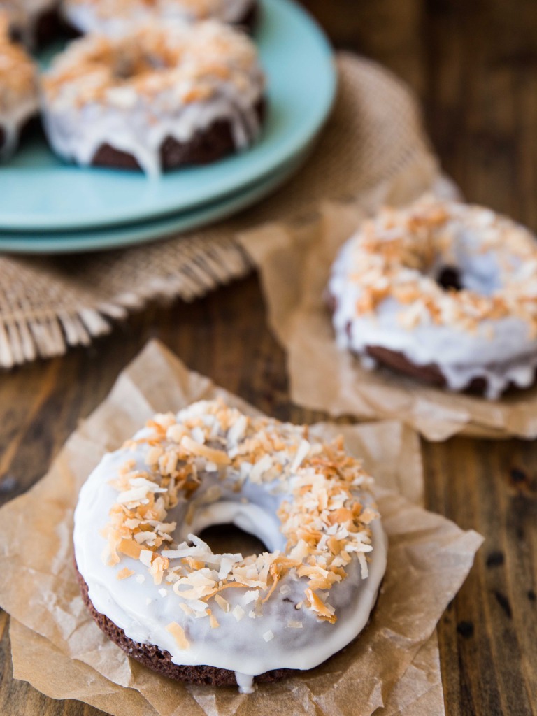 Chocolate Macaroon Donuts // veggieandthebeastfeast.com