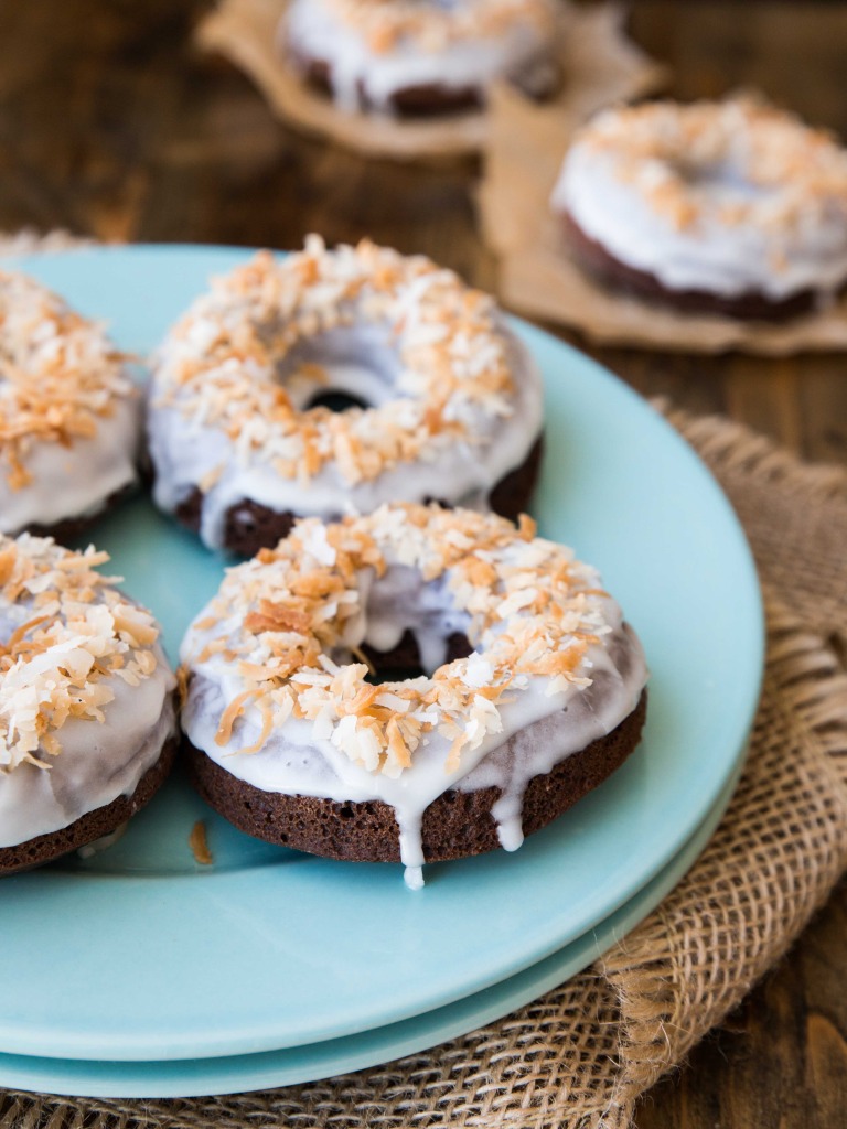 Chocolate Macaroon Donuts // veggieandthebeastfeast.com