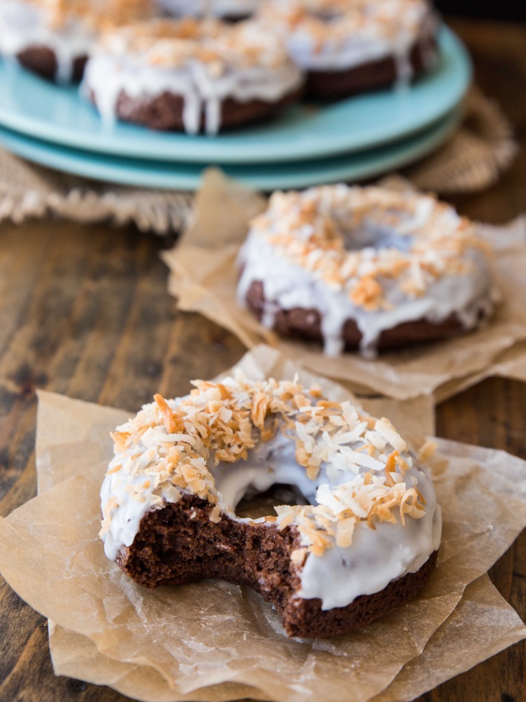 Chocolate Macaroon Donuts // veggieandthebeastfeast.com