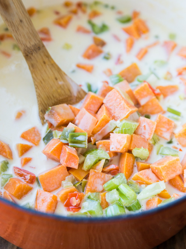 Coconut Curry Sweet Potato Chowder // @veggiebeastblog