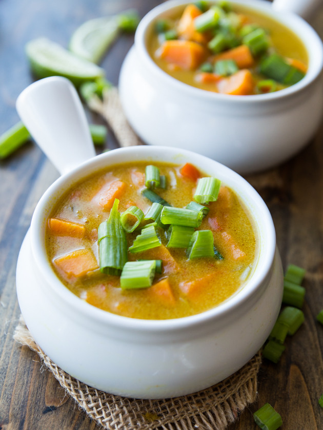 Coconut Curry Sweet Potato Chowder // @veggiebeastblog