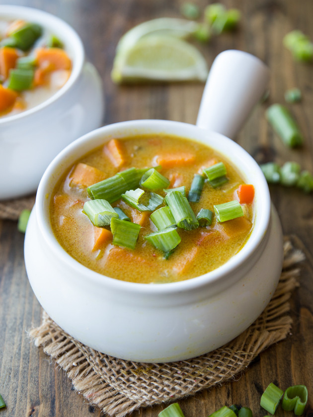 Coconut Curry Sweet Potato Chowder // @veggiebeastblog