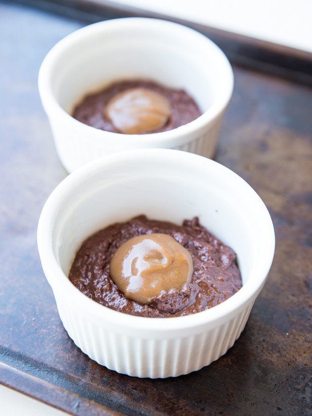 Vegan Salted Caramel Lava Cakes, for Two // veggieandthebeastfeast.com