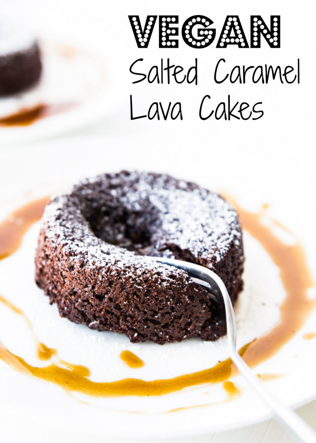 Vegan Salted Caramel Lava Cakes, for Two // veggieandthebeastfeast.com