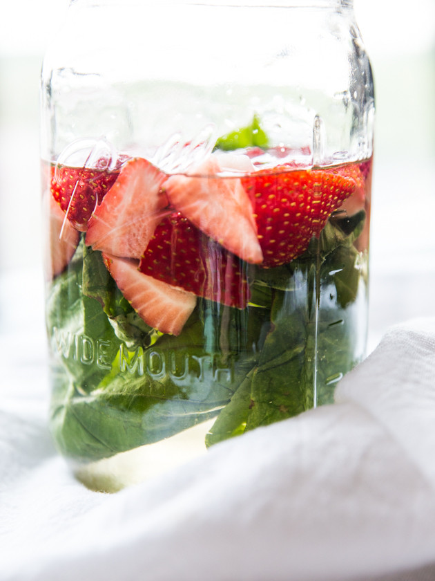 Strawberry Basil Sangria, For Two // @veggiebeastblog