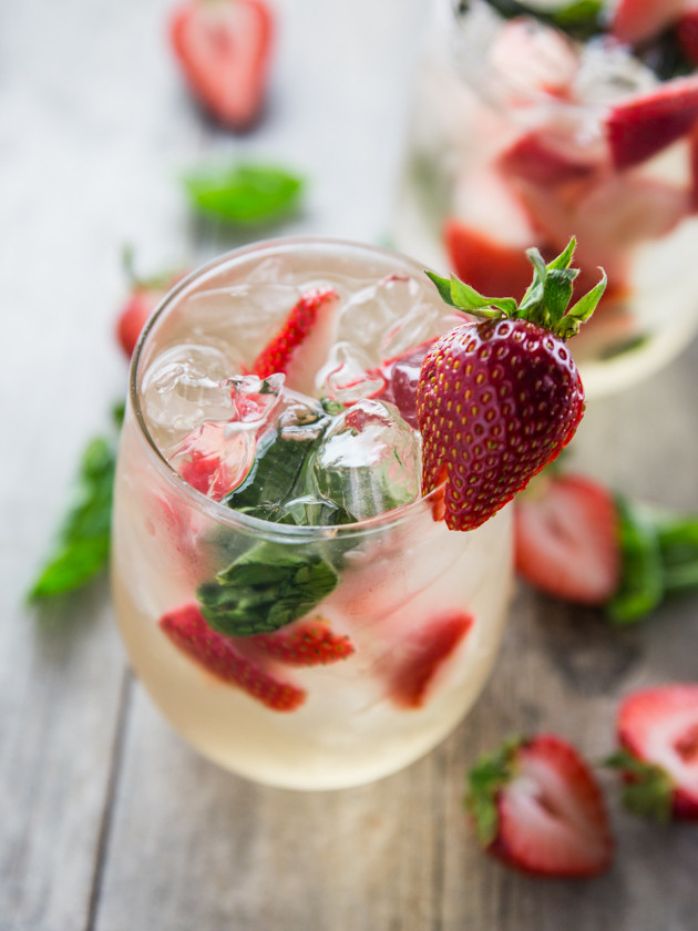 Simple Strawberry Basil Sangria For Two