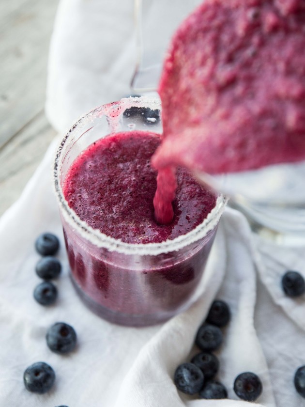 Fresh Blueberry Ginger Blended Margaritas - sweet, spicy, fruity, and perfect for summer!