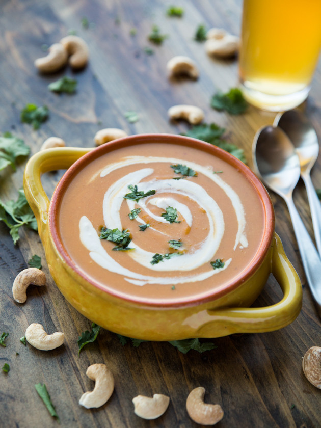 Smoky Chipotle Sweet Potato Soup with Lime Cashew Crema - easy, healthy, and addictively delicious! #vegan #glutenfree