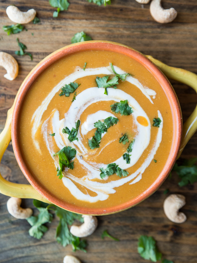 Smoky Chipotle Sweet Potato Soup with Lime Cashew Crema - easy, healthy, and addictively delicious! #vegan #glutenfree