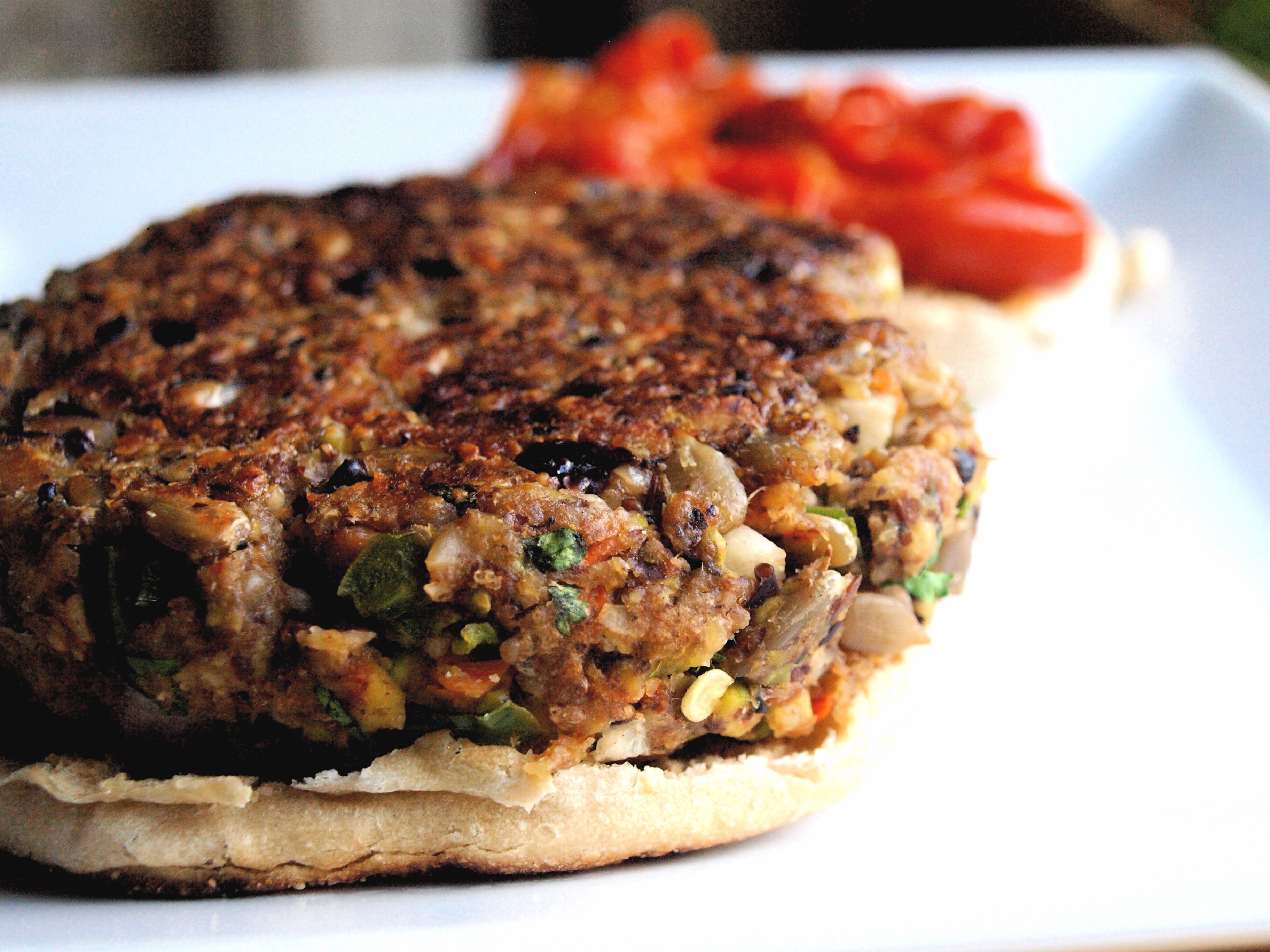 Nutty Veggie Burgers with Pepperjack