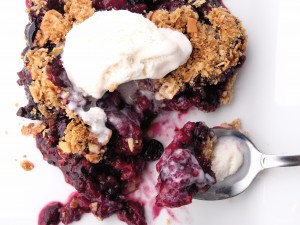 Red White and Blueberry Crisp