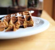 Pumpkin Brown Butter Waffles // @veggiebeastblog