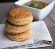 Whole Grain Cheddar Cornbread Biscuits // @veggiebeastblog