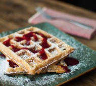 Raspberry White Chocolate Waffles // @veggiebeastblog