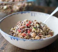 Fresh Veggie Quinoa with Lemon Tahini Dressing // @veggiebeastblog
