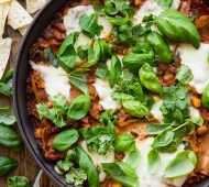 30 Minute Enchilada Skillet Lasagna | Veggie and the Beast