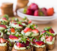 Whipped Basil Ricotta and Strawberry Crostini - A simple, sweet, salty, and juicy summer appetizer!